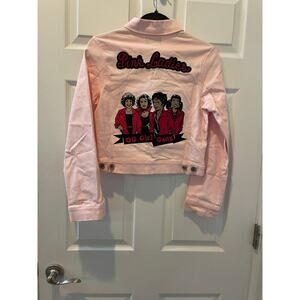 Unique Vintage 50s Grease Pink Ladies Denim Jacket Sz XS # 13
